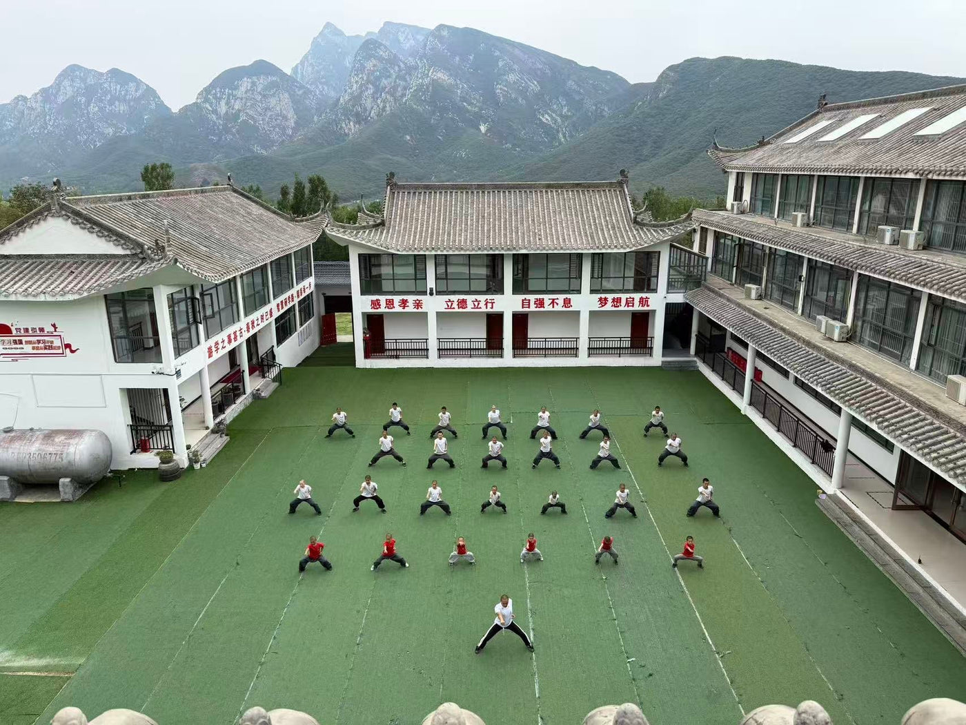 Students training Kung Fu at a Shaolin school in China