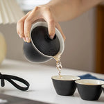 Portable Ceramic Kung Fu Tea Set with Travel Case