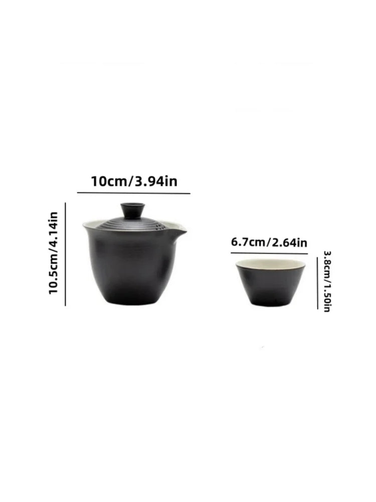 Portable Ceramic Kung Fu Tea Set with Travel Case