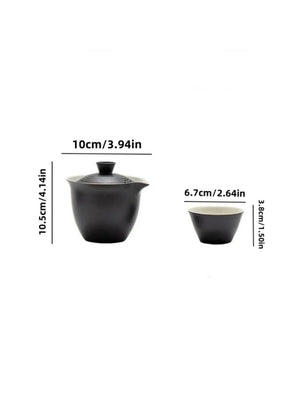Portable Ceramic Kung Fu Tea Set with Travel Case
