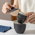 Portable Ceramic Kung Fu Tea Set with Travel Case
