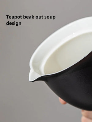 Portable Ceramic Kung Fu Tea Set with Travel Case
