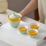 Portable Ceramic Kung Fu Tea Set with Travel Case