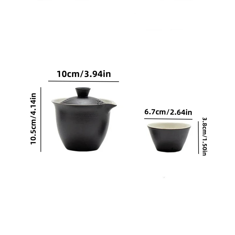 Portable Ceramic Kung Fu Tea Set with Travel Case