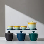 Portable Ceramic Kung Fu Tea Set with Travel Case