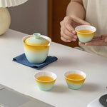 Portable Ceramic Kung Fu Tea Set with Travel Case